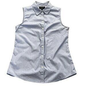 Banana Republic Sleeveless Button-Front Chambray Top in Light Blue
